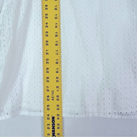 A new day Blouse Womens 2XL White Eyelet Balloon Sleeve Regular Scoop Neck - Picture 5 of 10